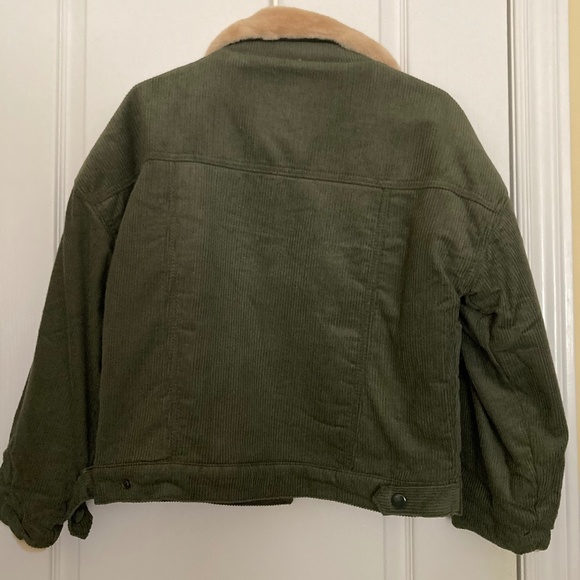 Sherpa Lined Green Corduroy Jacket - Picture 6 of 6
